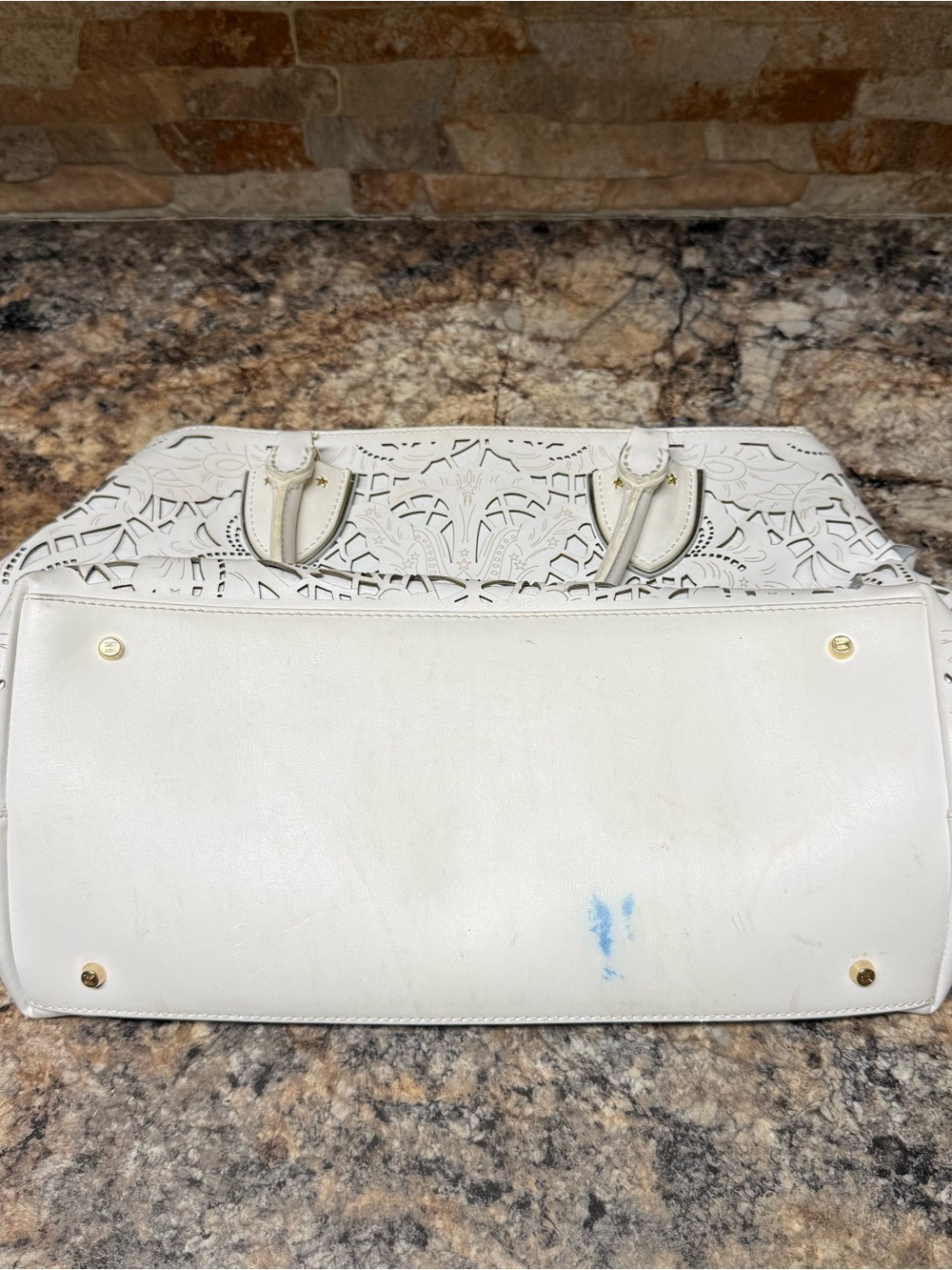 Cavalli Class By Roberto Cavalli Stardust Med Bucket Bag Off White - Picture 8 of 11
